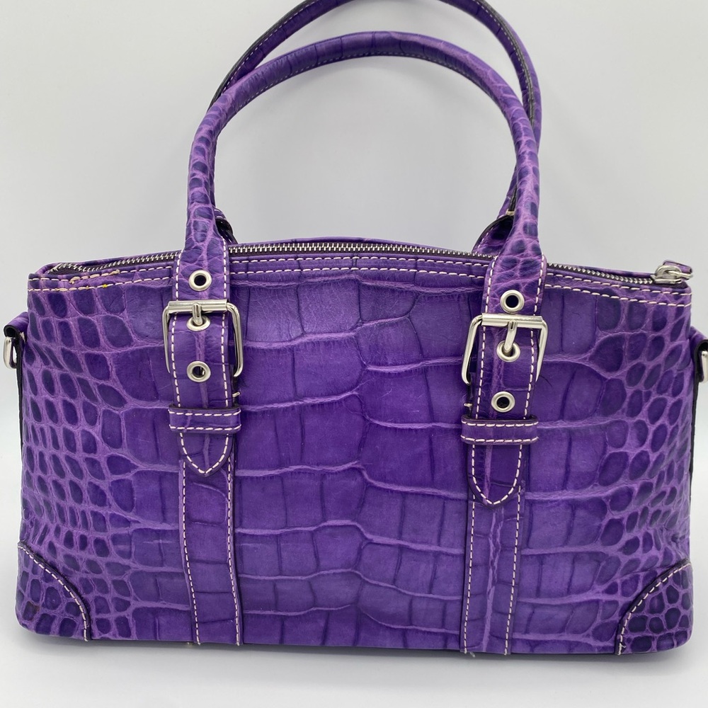 DOONEY & BURKE Leather Crocodile Style Satchel